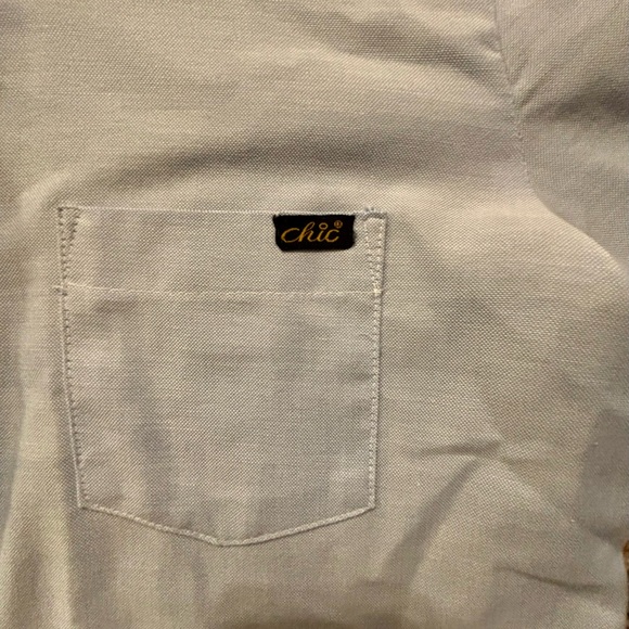 Chic by h.i.s Womans size Lg. Light blue button up fitted shirt Vintage Like new - Picture 8 of 16